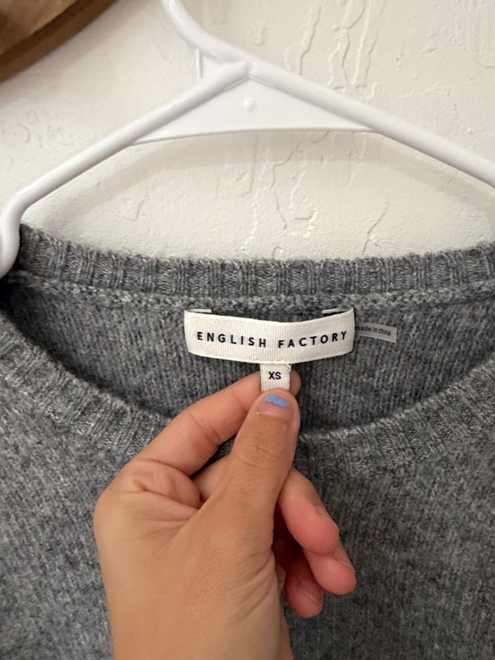 English Factory Tie Back Twofer Sweater Gray Open Back XS - Picture 4 of 5